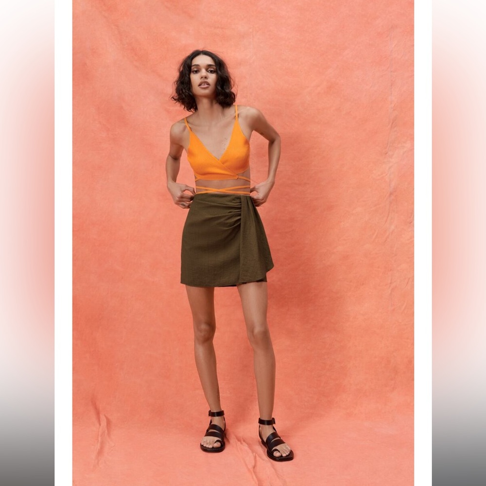 Zara ruched mini skirt